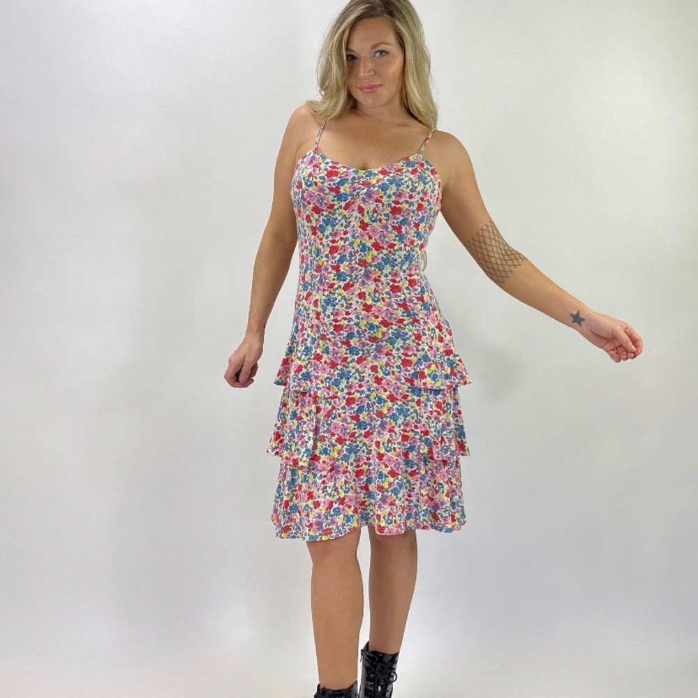 Betsey Johnson floral ruffle Sundress, size medium